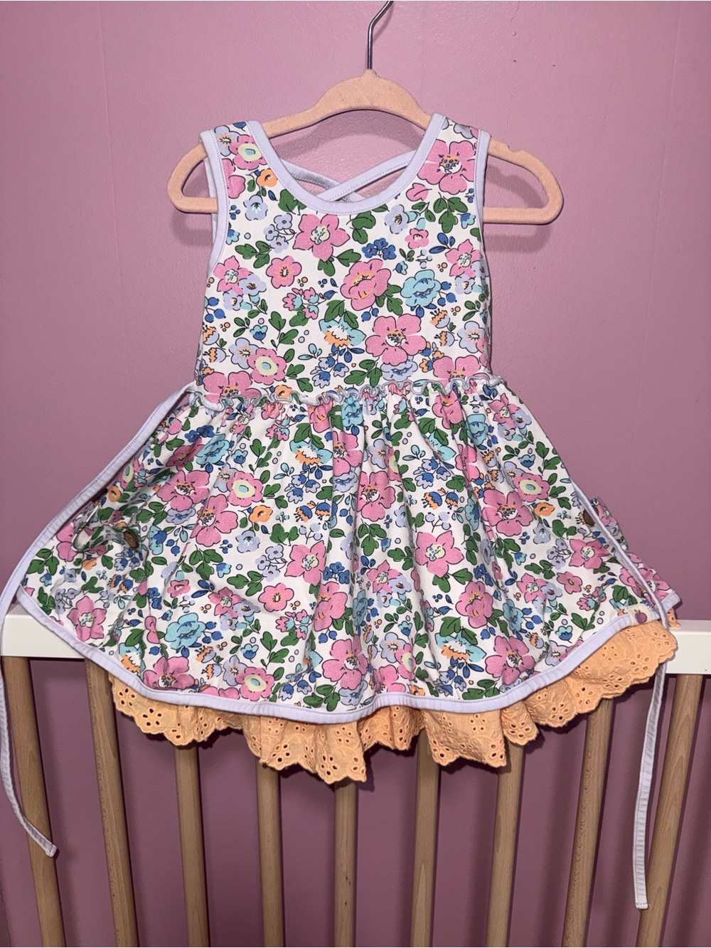 Cheeky Plum Girls Floral Pink and Multi-Color Sundress